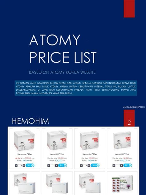 Best Atomy Price List in Philippines August 2024.